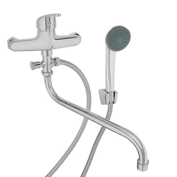 Союзкран смеситель для ванны с душем, круглый излив 30см, кер. картридж 35мм, хром, цинк, sk08-s102