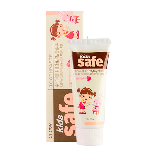 

Зубная паста детская Lion Kids safe со вкусом клубники с 3 до 12 лет 90 г