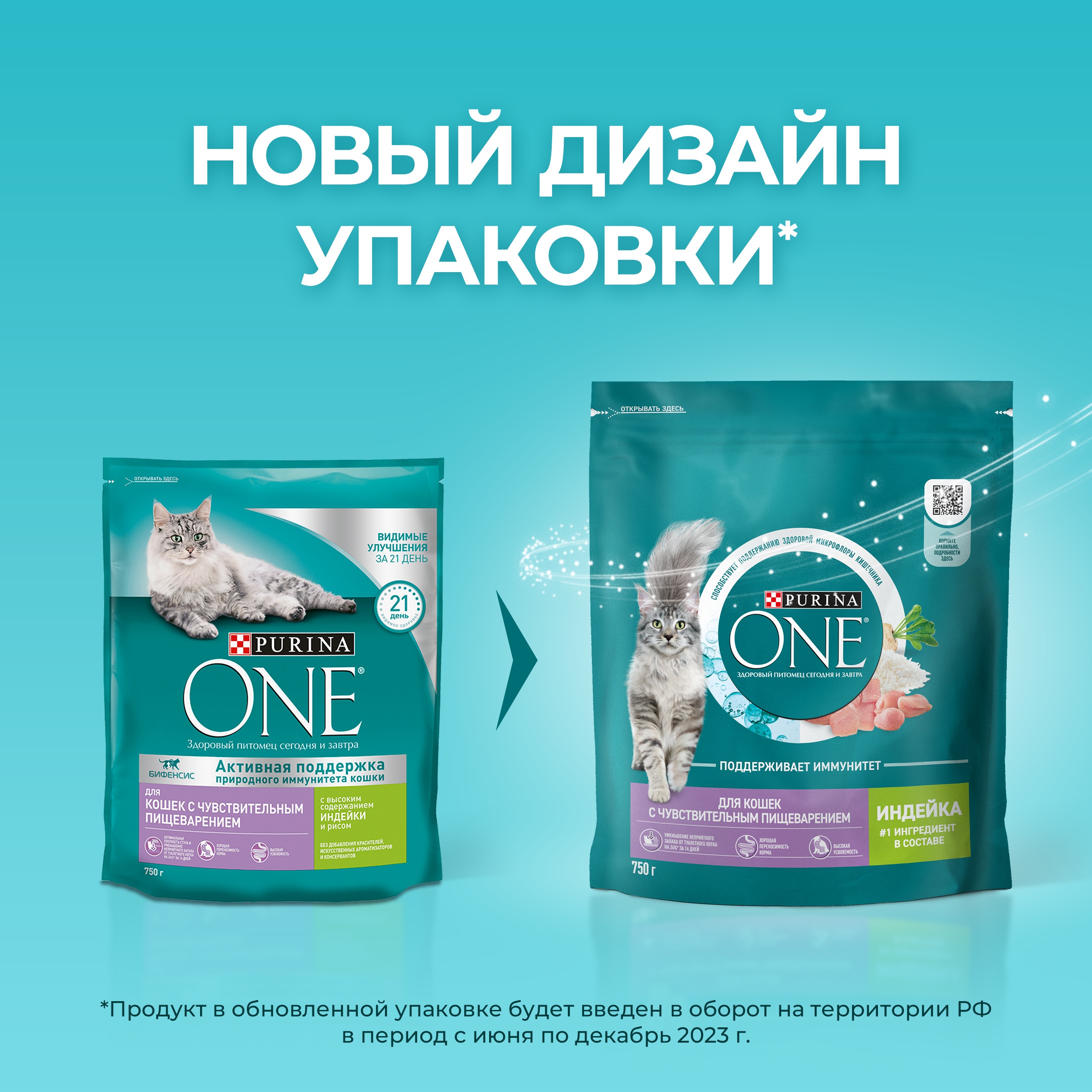 

Сухой корм Purina One для взрослых кошек с чувствительным пищеварением и разборчивым вкусом в еде с высоким содержанием индейки и рисом пакет 750 г