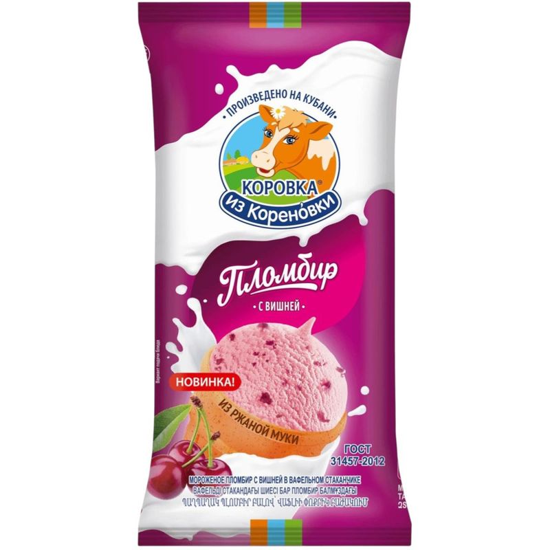 

Пломбир Коровка из Кореновки пломбир с вишней стаканчик БЗМЖ 15% 100 г