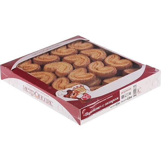 Печенье Метрополис Веретено слоеные с сахаром 500 г