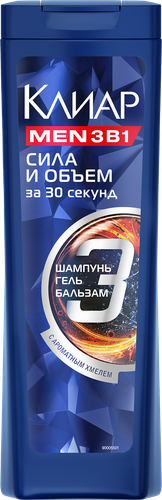 

Шампунь-бальзам для волос мужской Клиар Men 3в1 Сила и объем 400 мл