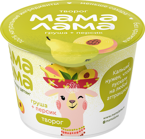 

Творог Груша и Персик Мама Лама 3.8%, 100 г