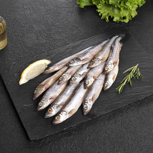 

Мойва Лента Fresh непотрошеная с головой из замороженного сырья вес