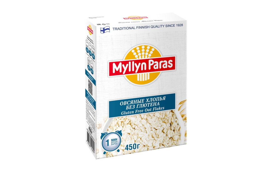 

Хлопья Myllyn Paras 1928 овсяные без глютена 450 г