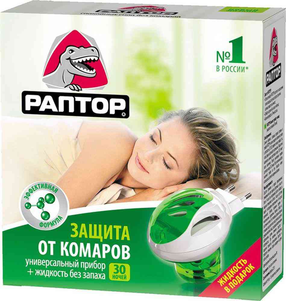 

Комплект Раптор фумигатор жидкость от комаров 30 ночей 20 мл