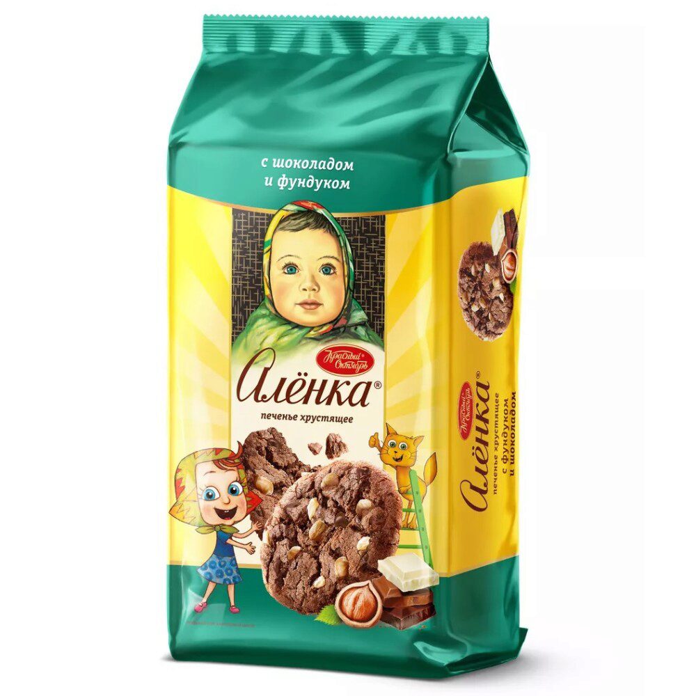 

Печенье Алёнка сдобное хрустящее с фундуком и шоколадом 170 г