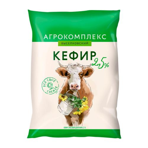 

Кефир Агрокомплекс Выселковский 2.5% 900 мл