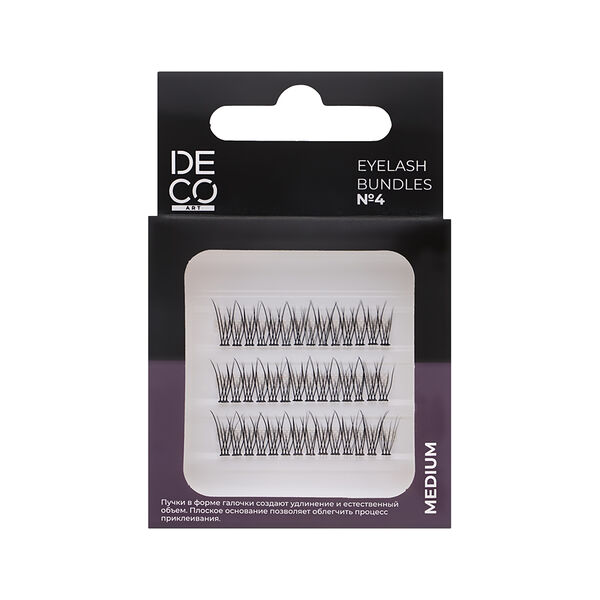 Пучки ресниц Deco Art eyelash bundles набор №4 (с плоским основанием в форме галочки, средний размер)