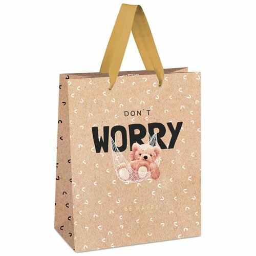 

Пакет подарочный Meshu Dont worry крафт 18x23x10 см