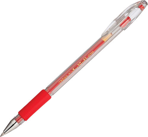 

Ручка гелевая Crown Hi-Jell Grip красная 0.5 мм, грип