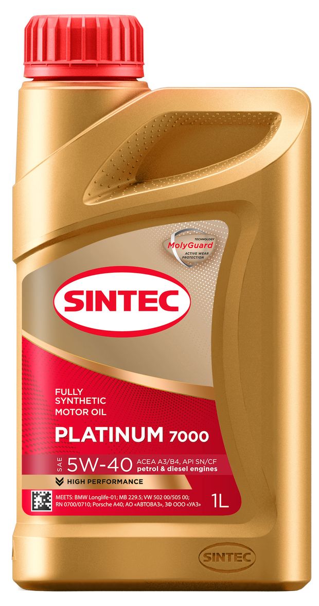 

Масло моторное синтетика Sintec Platinum SAE 5W-40 API SN/CF 1 л