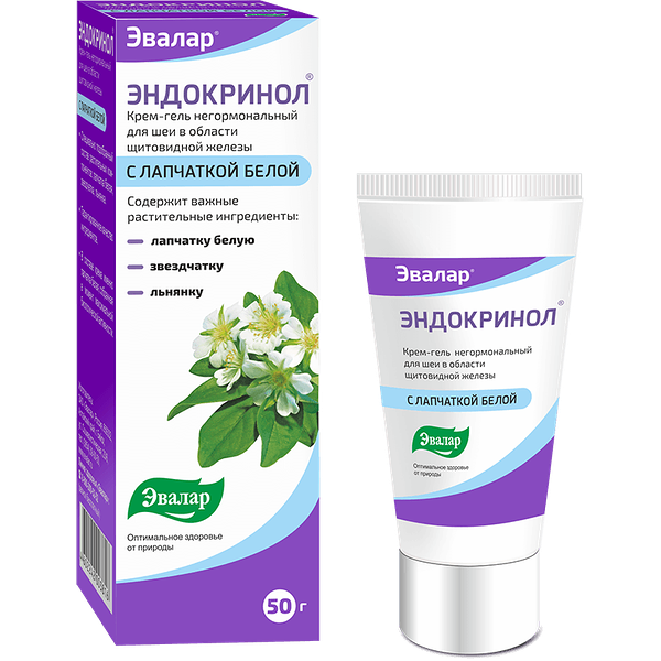 Крем-гель для шеи Эвалар Эндокринол негормональный с лапчаткой белой 50 г 