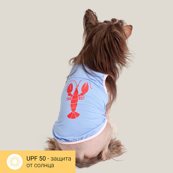 Майка Petmax голубая с лобстером размер L