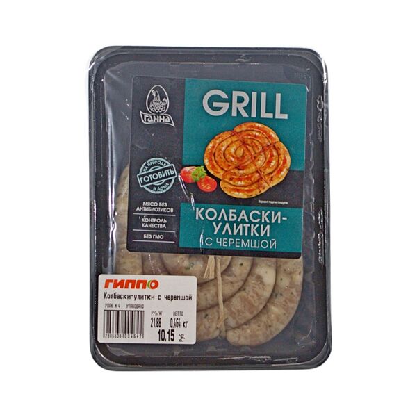 Колбаски-улитки с черемшой п/ф из м.ц/б рубл. 
