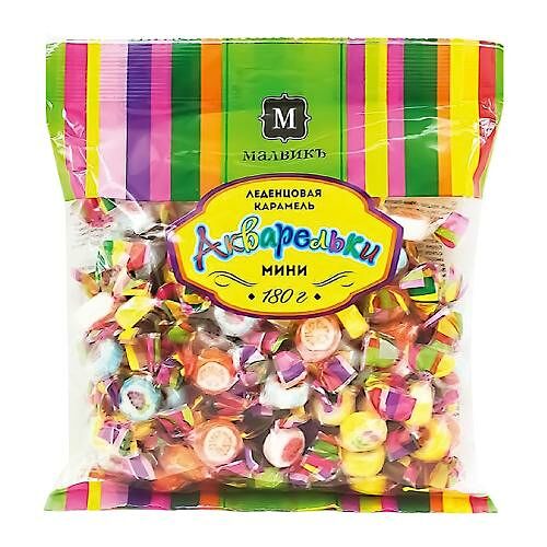 Карамель леденцовая Малвикъ Акварельки мини, ассорти 180 г