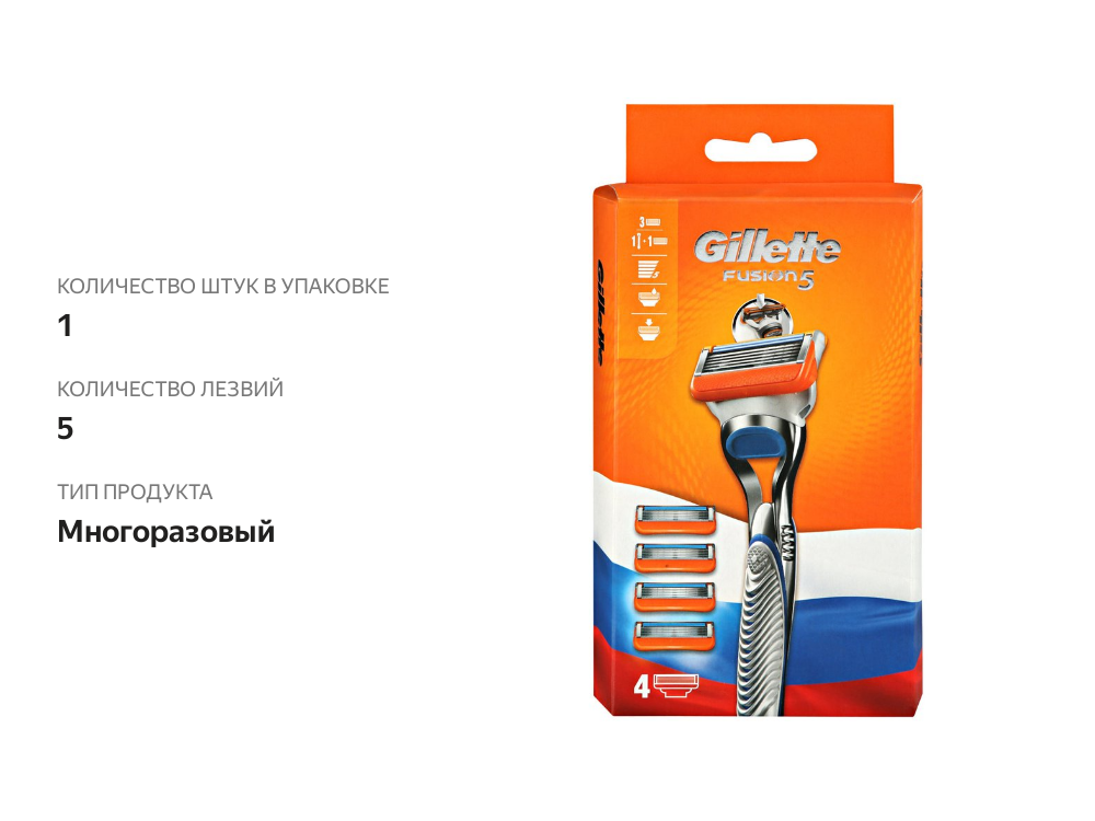 

Станок для бритья Gillette Fusion со сменными кассетами