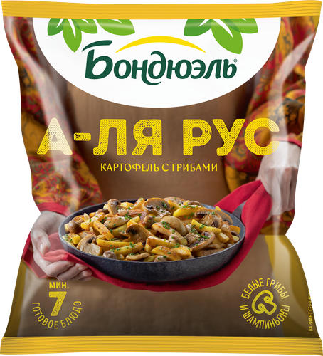 

Смесь из картофеля Бондюэль Картофель с грибами А-ля рус быстрозамороженная 400 г