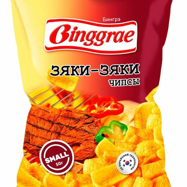 Чипсы пшеничные Binggrae Зяки-Зяки Говядина, 50 г