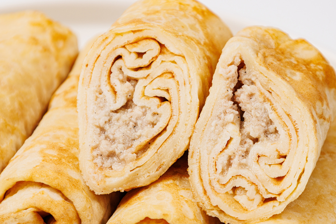 

Блинчики с цыпленком и сыром Моцарелла, замороженные