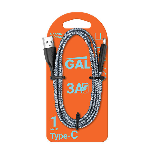Кабель Gal CU-2344 USB A Type-C 3А 1 м