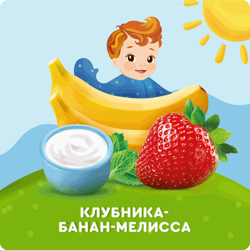 

Творог детский Агуша Клубника-банан-мелисса с 6 месяцев 3.8% 100 г