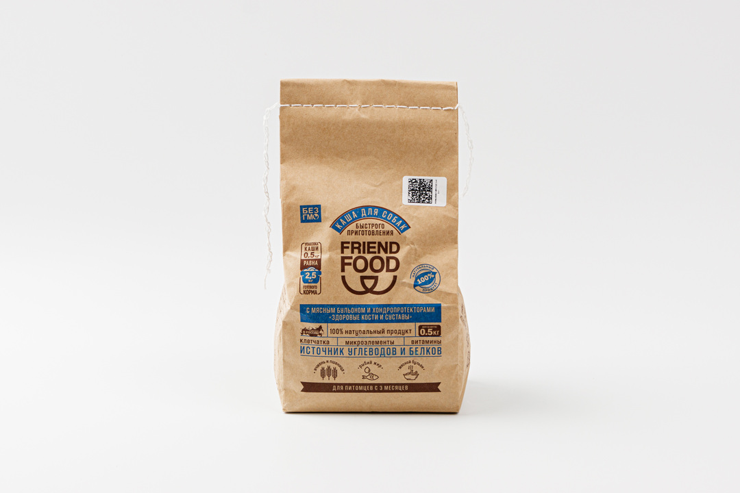 

Каша для собак Friend Food с мясным бульоном с хондропротекторами быстрого приготовления 500 г