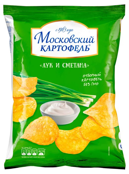 

Чипсы картофельные Московский Картофель со вкусом лука и сметаны 240 г