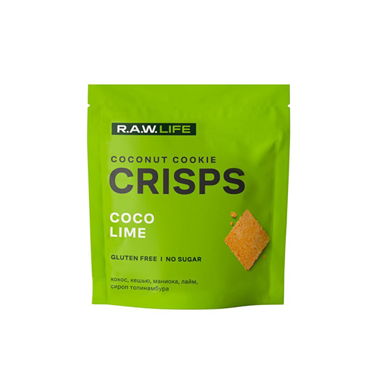 

Печенье кокосовое R.A.W.Life Crisps Кокос-Лайм без глютена, без сахара 35 г