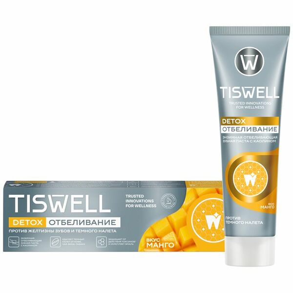 Зубная паста Tiswell Detox отбеливание, манго 85 г