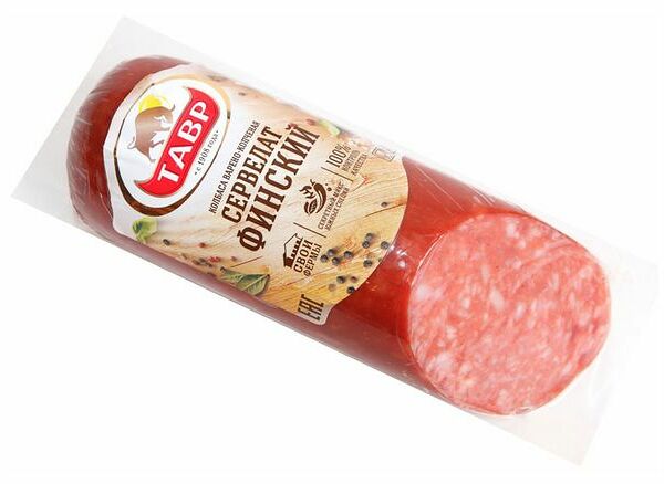 Салями Тавр финская копчено-вареная с можжевельником нарезка 300 г