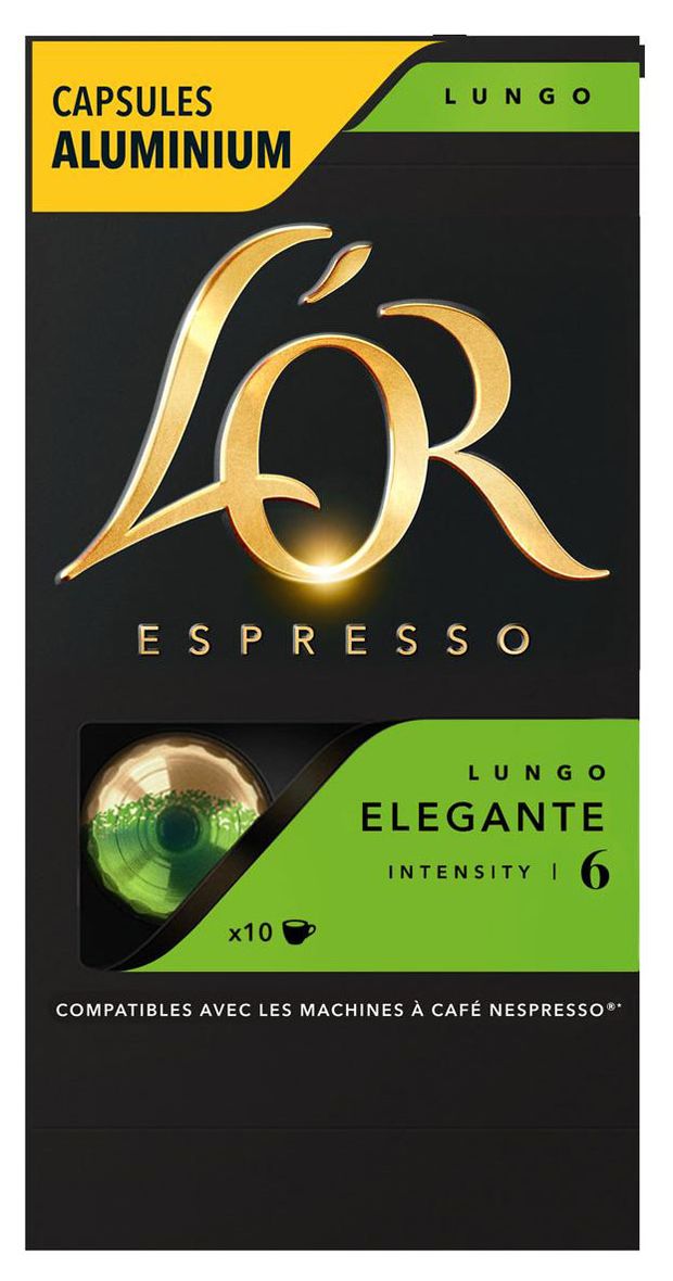

Кофе L`or Espresso Lungo Elegante в алюминиевых капсулах для кофемашин 10 шт.