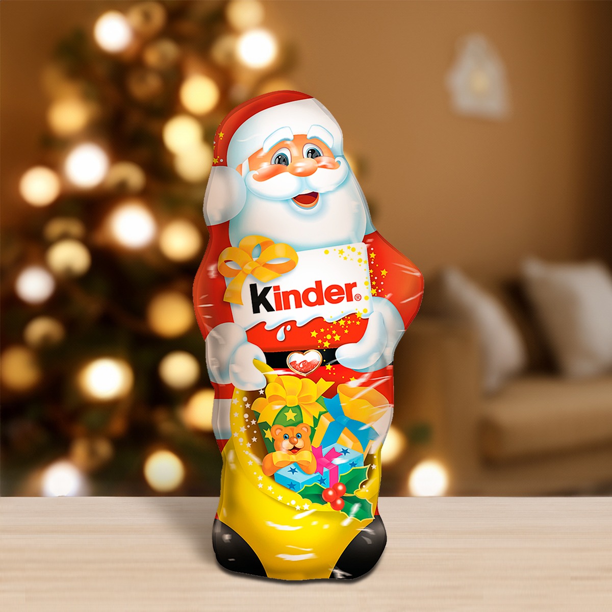 

Новогодний сладкий продарок Kinder Дед Мороз фигурный молочный шоколад 55 г