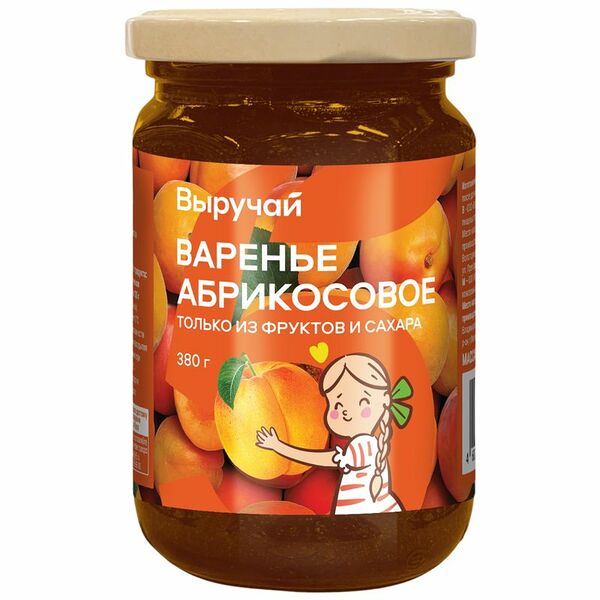 Варенье Выручай абрикосовое 380 г