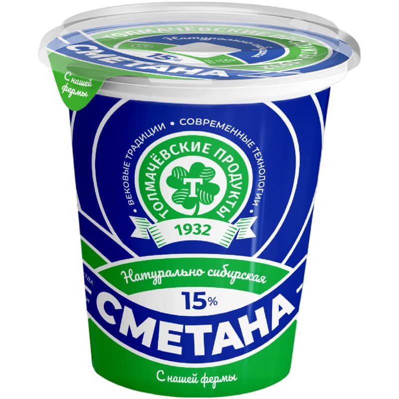 

Сметана Толмачёвские продукты 15%, 300 г