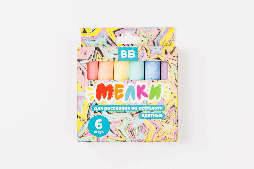 

Мелки цветные ВкусВилл для рисования на асфальте 6 шт.