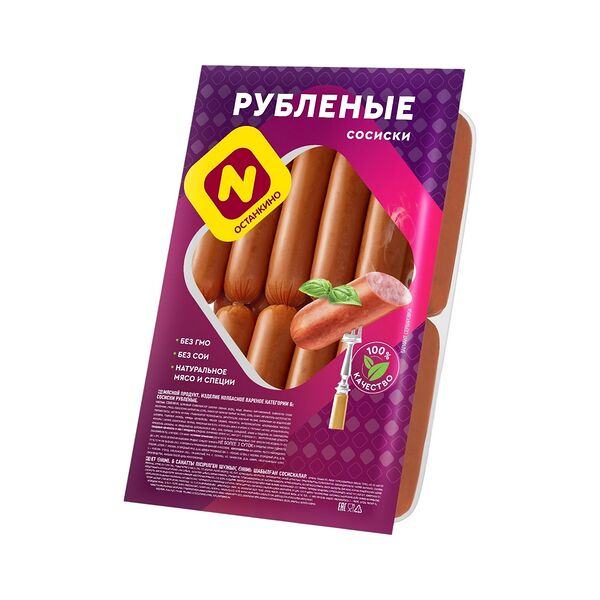 Сосиски Рубленые в/с сос ц/о мгс 360г МК Останкино