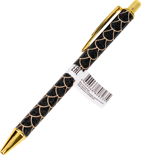 

Ручка шариковая Крок&Дилли с золотистым принтом, синий, Арт. LTA0911001