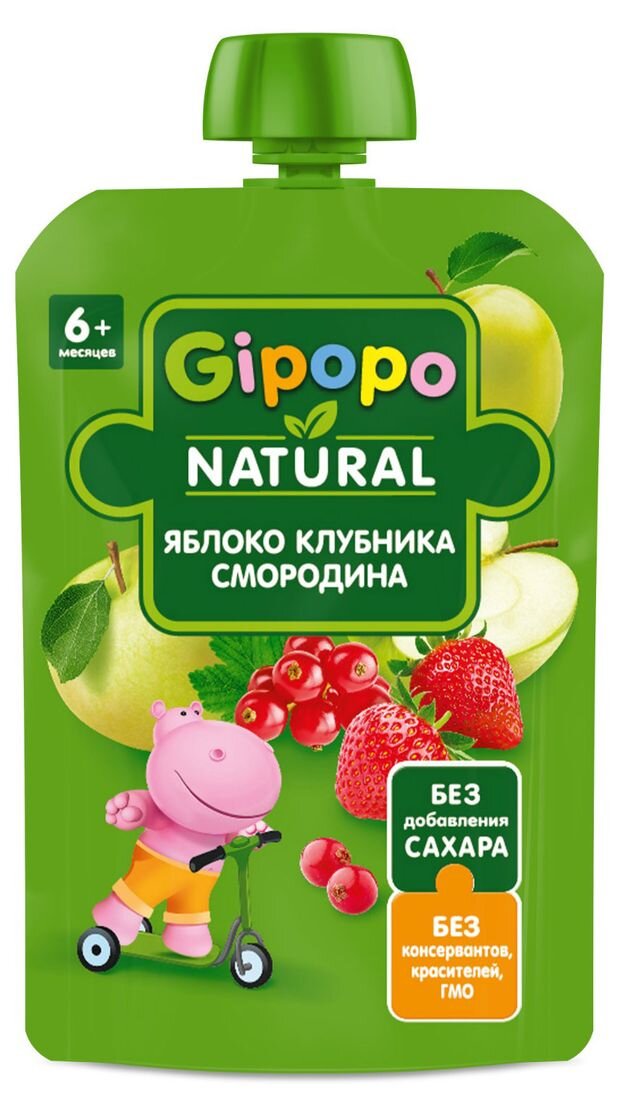 

Пюре Gipopo яблоко-клубника-красная смородина 90 г