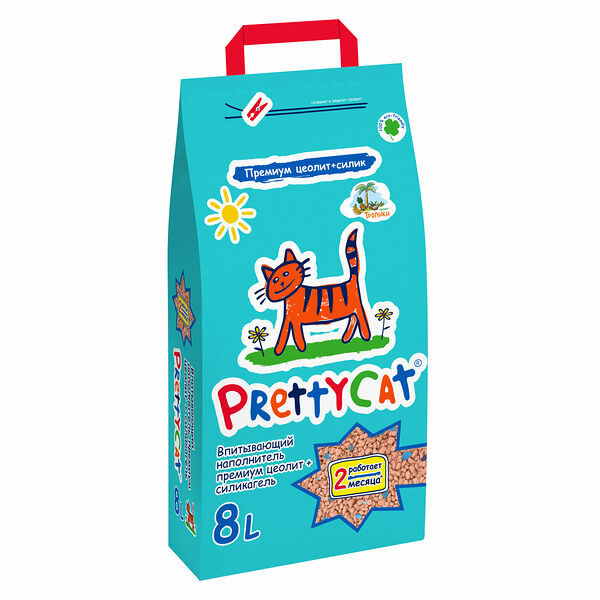 Наполнитель впитывающий для кошачьих туалетов PrettyCat Premium Тропики 8 л