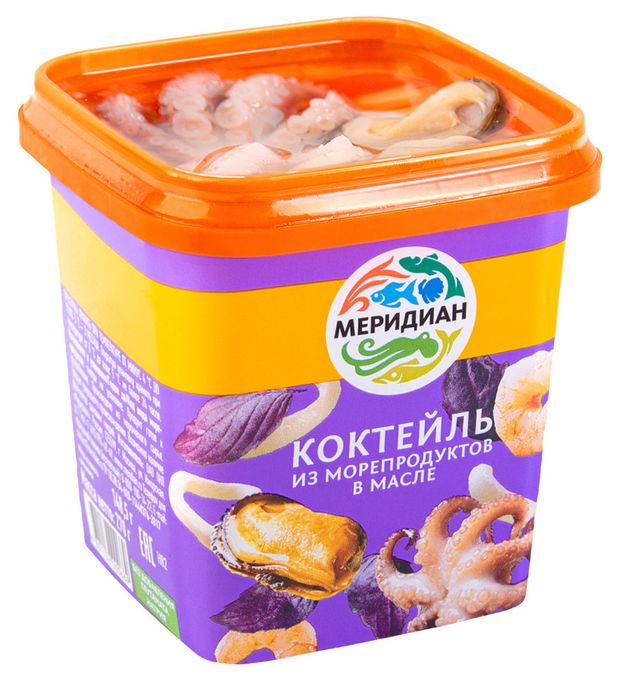 

Коктейль из морепродуктов Меридиан в масле 270 г