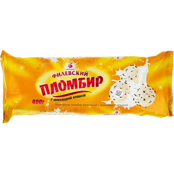 Мороженое пломбир Филевский с шоколадной крошкой 400 г