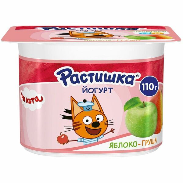 Йогурт Растишка яблоко-груша 3% дизайн упаковки в ассортименте 110 г