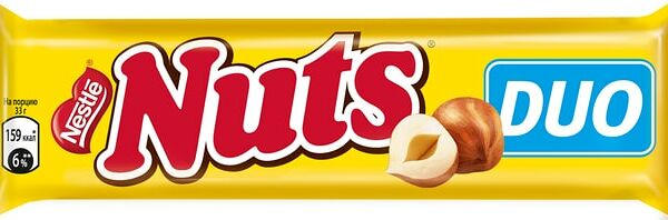 Батончик шоколадный Nuts Duo 66 г