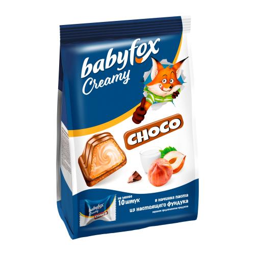 

Конфеты Babyfox Creamy вафельные в молочном шоколаде с молочно-ореховой начинкой 100 г