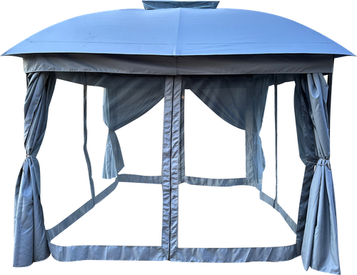 

Павильон Giardino Club 2.9x2.9x2.65 м со шторами, серый, арт. LZ-12929