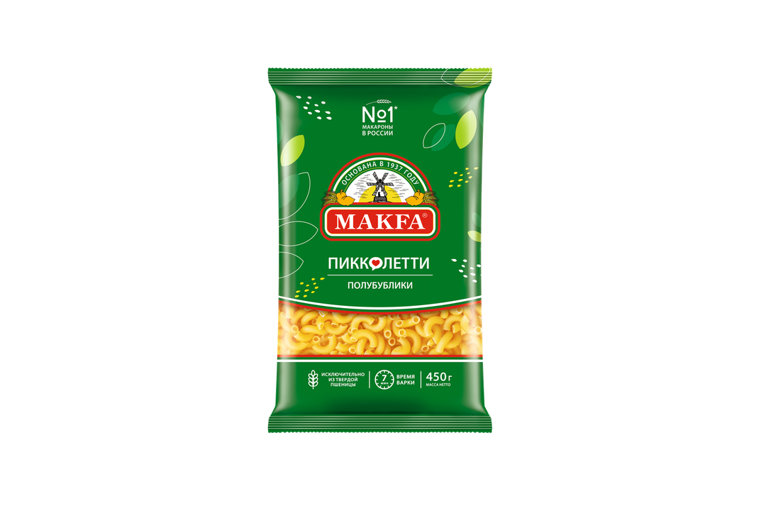 

Макароны Makfa Пикколетти Полубублики 450 г