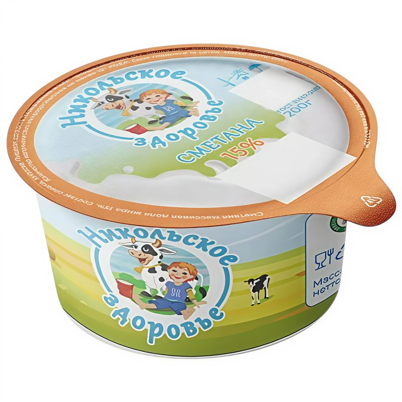 

Сметана Никольское здоровье 15% 200 г