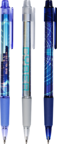 

Набор шариковых ручек Крок&Дилли Cyber, автоматические, синий, 1 мм, Арт. L521981, 3 шт