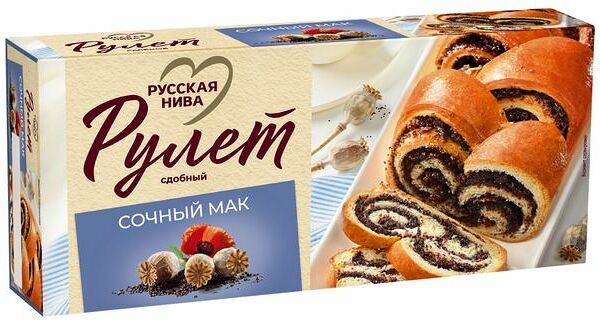 Рулет сдобный Русская Нива Сочный мак 250 г